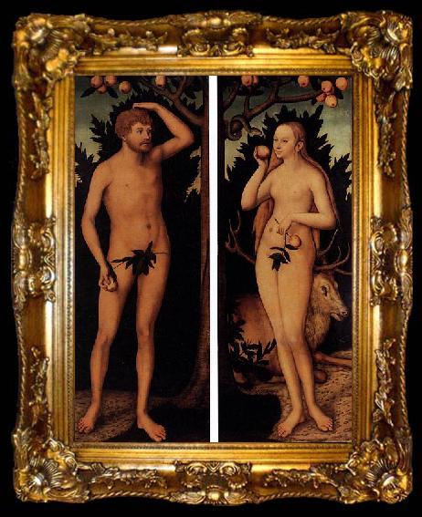 framed  Lucas Cranach the Younger Adam and Eve, ta009-2